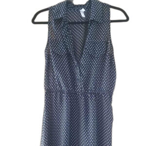 Xhilaration Sheer Black with White Polka Dot Sleeveless Dress Sz M